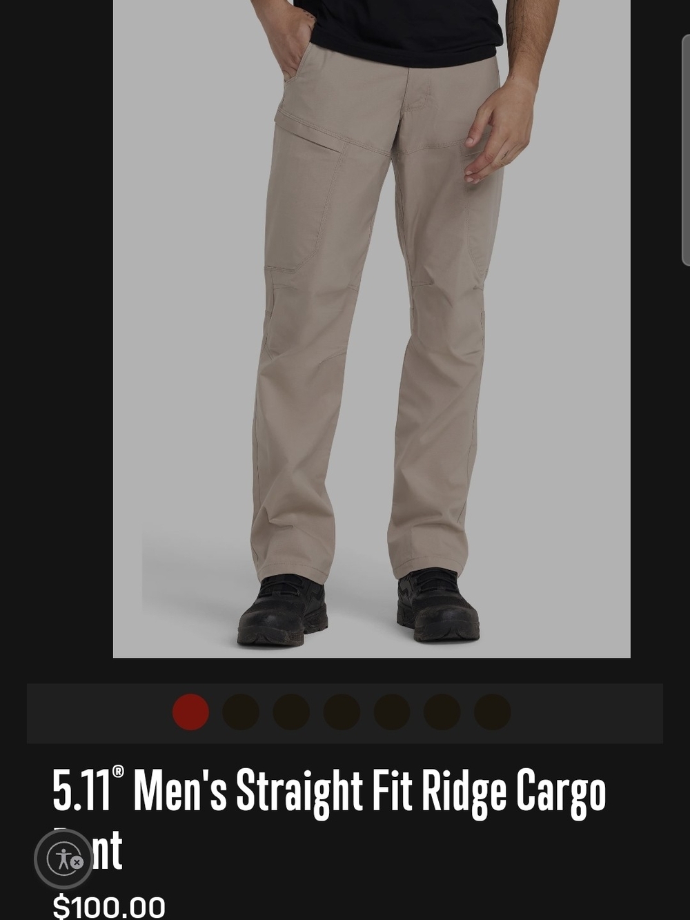 5.11 Tactical Men's Straight Fit Ridge Cargo Pants - Tan